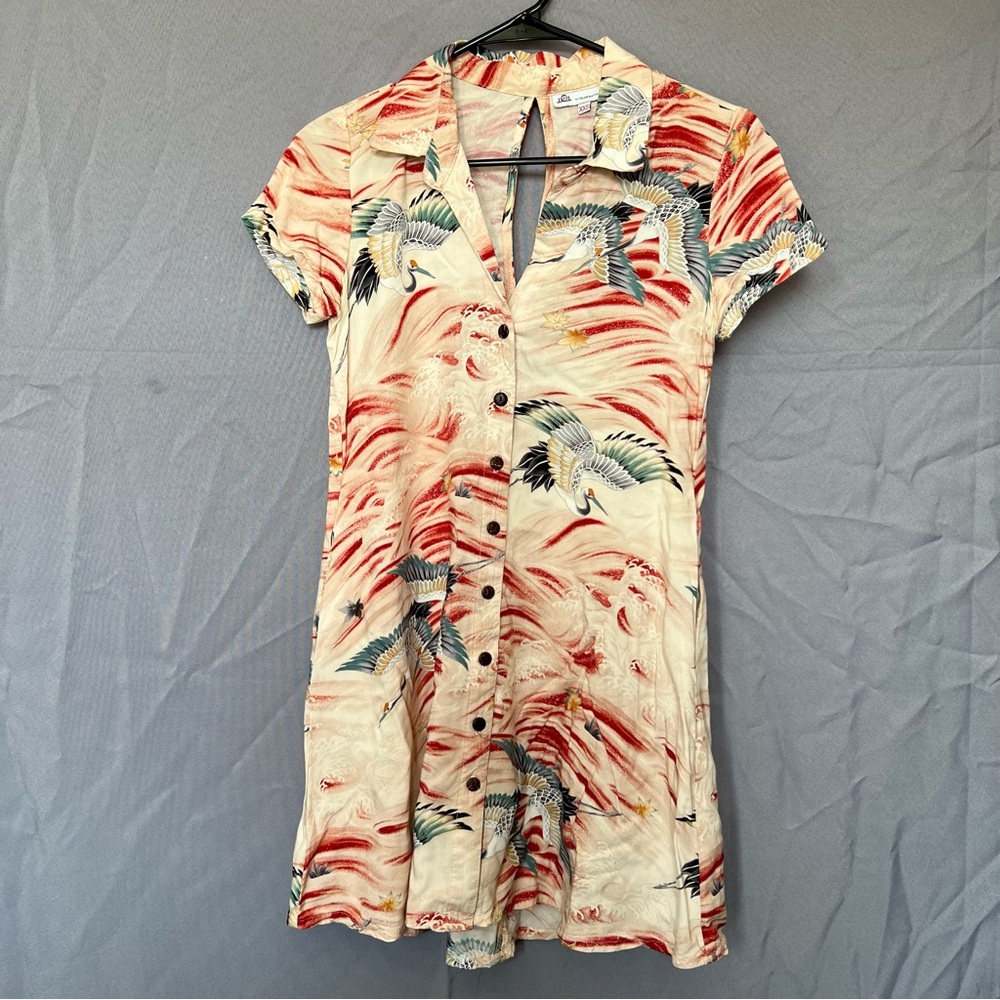 RARE 1950s Vintage Crane Print iOi by ‘Iolani Aloha Wear